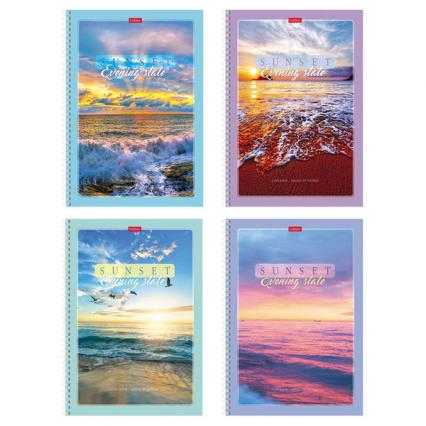 Тетрадь А4 80 л. кл. греб. Х "Закаты"