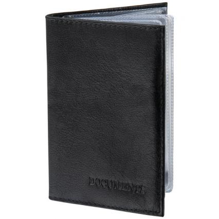 Обложка для автодок. Brauberg нат. кожа, черн.