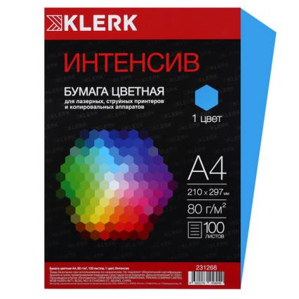 Бумага для офис. техн. А4 100 л. интенсив голубой Klerk 80 г/м2