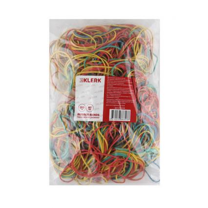 Резинки банк. 500 г d=60 мм Klerk цветные