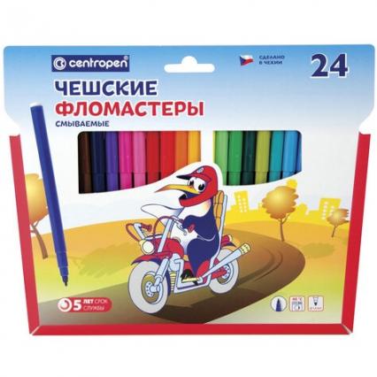 Фломастеры 24 цв. Centropen вент. колп., к/к