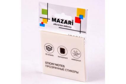 Бум. с клеев. кр. 75*75 мм 45 л.  Mazari пласт., прозр.