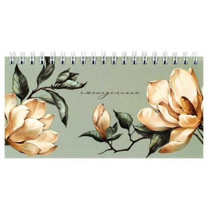 Еженедельник недат. 165*85 64 л. греб. Ф+ "Магнолия"