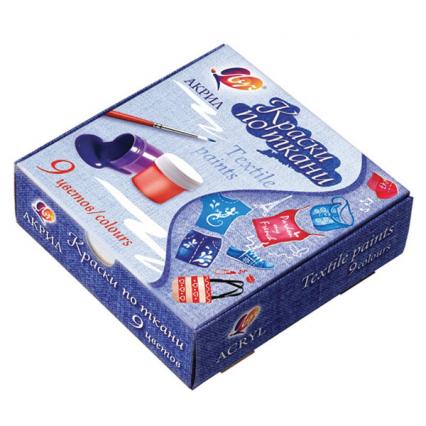 Краски акрил. для ткани 09 цв. ЛУЧ 15 мл 