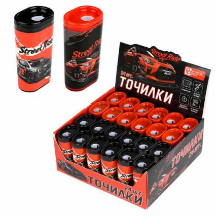 Точилка пласт. 1 отв. с контейнером Ф+ "Городские гонки"