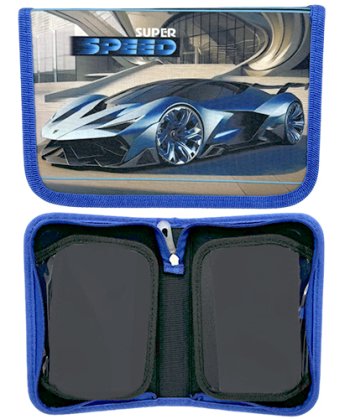 Пенал 1 отд. с 2-мя планками Intelligent "Super speed" 22*14 см