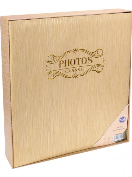 Фотоальбом на 500 фото 10*15 см ПП "Классика"зол. рябь