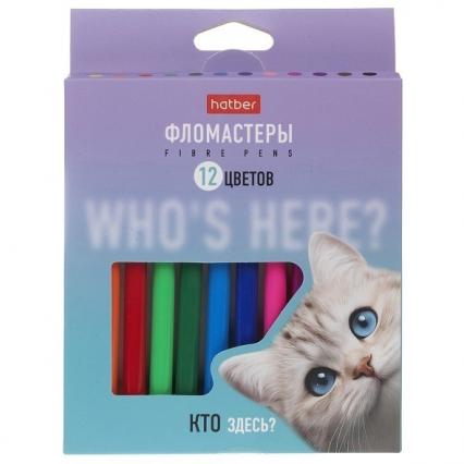 Фломастеры 12 цв. Х "Кто здесь?" вент. колп., к/к