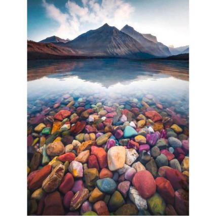 Алмазная мозаика с полн. зап. 30*40 см ПП "Прозрачное озеро" подрамник