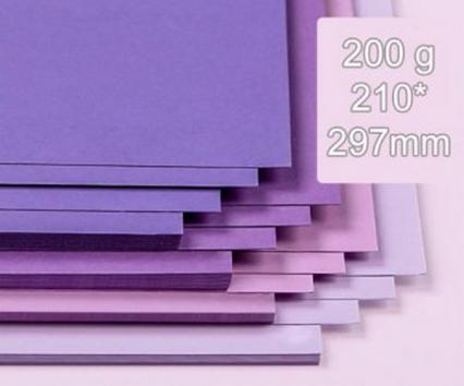 Картон цв. А4 "Фиолетовые оттенки" 200 г/м2
