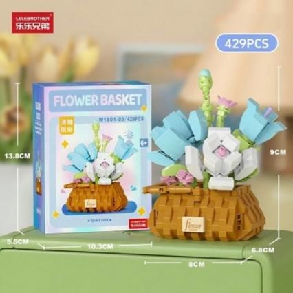 Конструктор пласт. "Корзина с цветами" 429 дет.
