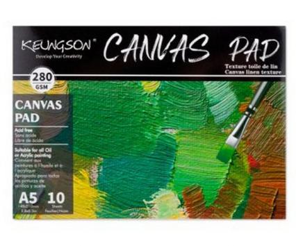 Скетч-бук А5 склейка10 л. Keungso для акрила и масляных красок, текстура холст, 280 г/м2