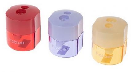 Точилка пласт. 2 отв. с контейнером Х "Трофей"