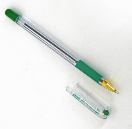 Ручка масл. MunHwa "MC Золото" 0,5 мм, зеленая, рез. держ., L=142 мм 