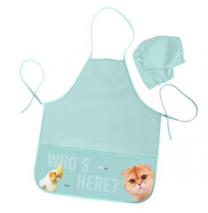 Фартук для труда с нарук. Х "Кто здесь?" 53,5*45,5 см, 2 карм.