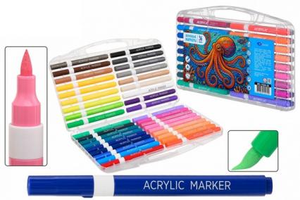 Набор акриловых маркеров 36 цв. Basir "Осьминог" кисть 1-5 мм