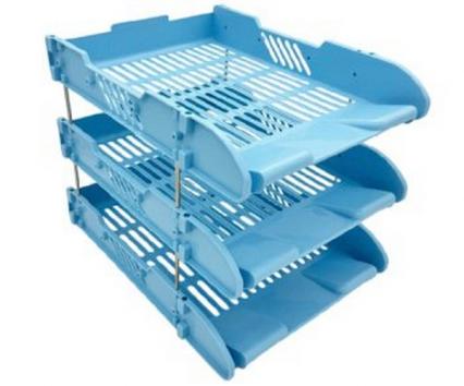 Набор поддонов для бум. 3 шт. Intelligent на мет. стержн., голубой