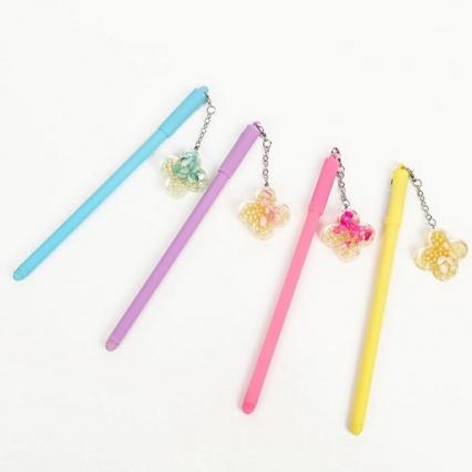 Ручка шар. Darvish "Цветок с бусинами" с фигуркой, синяя