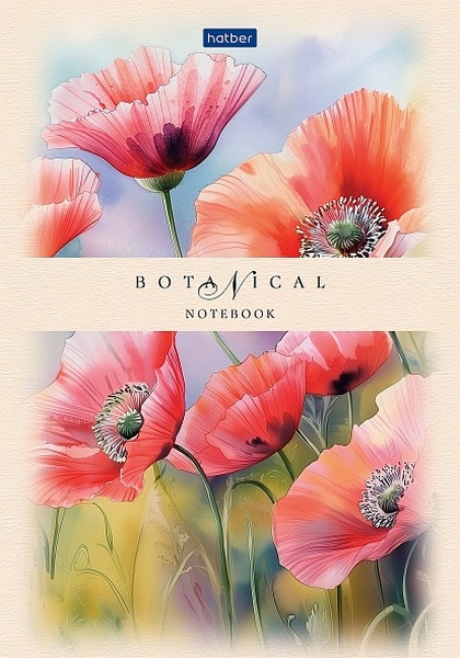 Блокнот А5 40 л. скл. клетка Х "Ботаника" жестк. подложка