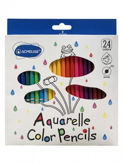 Карандаши акварельные 24 цв. Acmeliae с кистью