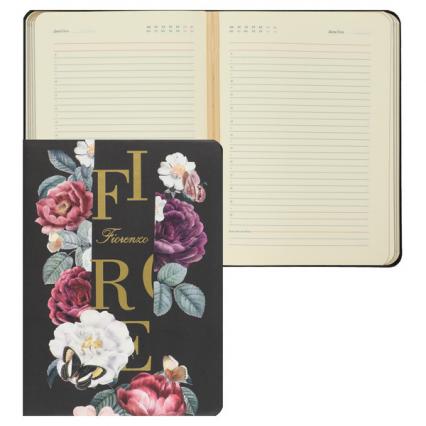 Ежедневник недат. А6 168 л. Florenzo "Цветочный вернисаж" зол. срез, карм.