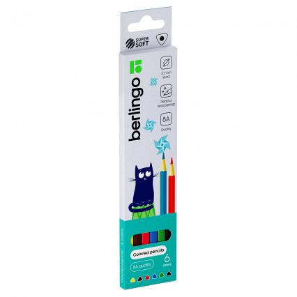 Карандаши 06 цв. Berlingo "Жил-был кот" супер мягкие, трехгр.