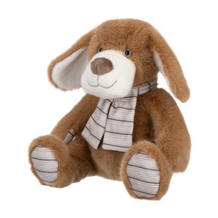 Игрушка мягкая Relana "Собака бежевая в шарфике" 26 см