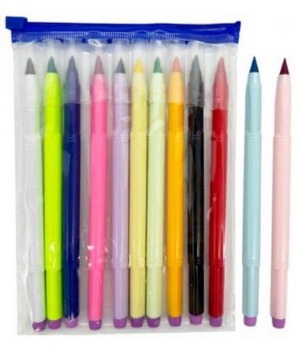 Карандаши 12 цв. "Вечный" 2В, с ластиком, пласт. стержень 