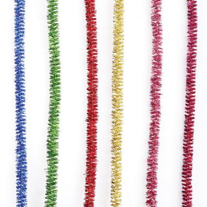 Проволока пушистая Остров сокровищ 30 см, 30 шт., 6 цв. блестящ.