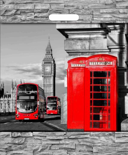 Пакет п/э с выруб. ручками 38*45 см "Лондон. Янтарь" 60 мкм