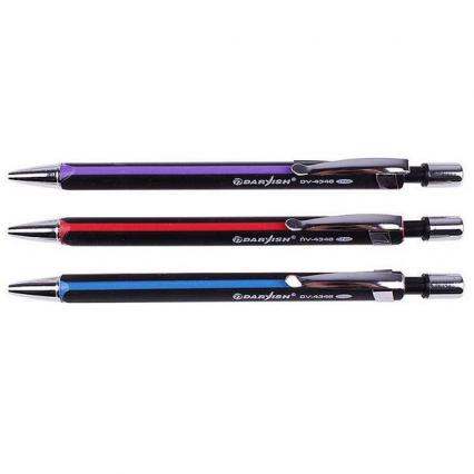 Карандаш мех. 0,7 мм Darvish трехгр., черн. с цв. вставками