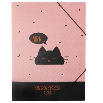 Папка на резинках А4 Кокос "Самый милый кот" 