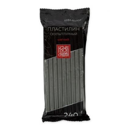 Пластилин скульптурный мягкий серый Аква-колор 0,240 кг 