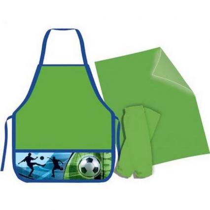 Накидка для труда с нарук. Mazari "Футболисты" 46*54 см, с клеенкой 46*69 см