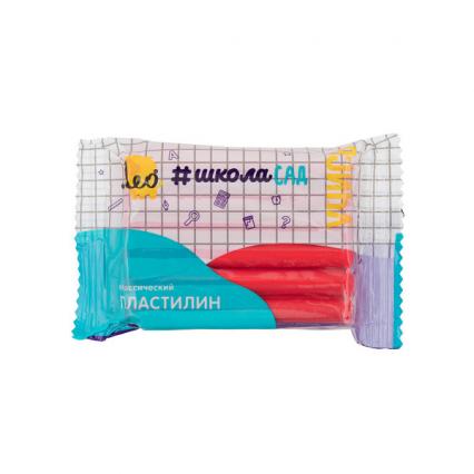 Пластилин Лео "ШколаСад" 50 г, красный