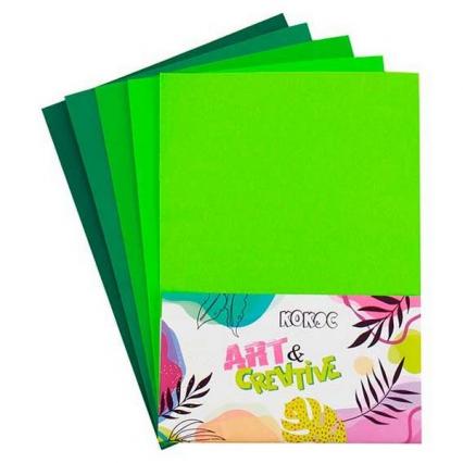 Набор фоамирана А4 05 л. 05 цв. Кокос "Оттенки зеленого" 1 мм