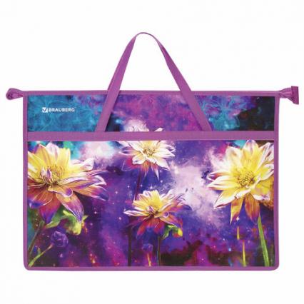 Папка с ручками для рис. и чертеж. А3 Brauberg "Цветы" 