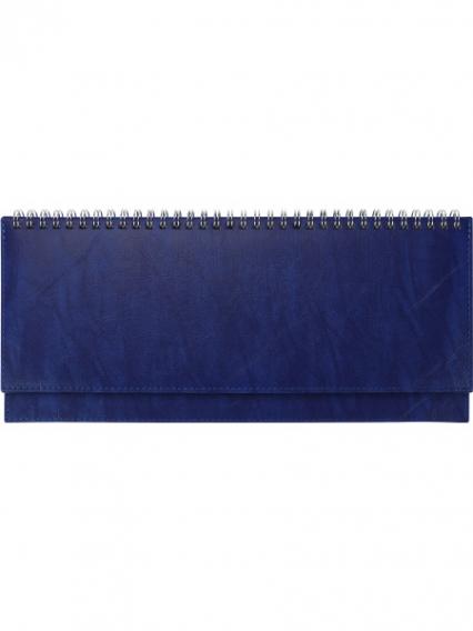 Планинг недат. 300*130 56 л. греб. ПП "Выбор" иск. кожа, сереб. срез, синий
