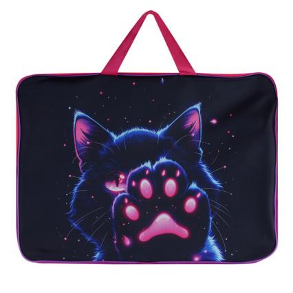 Папка-сумка текст. с ручками для рис. и чертеж. А3 Кокос "Космическая кошка"