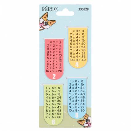 Набор закладок для книг магн. 4 шт. Кокос "Таблица умножения"