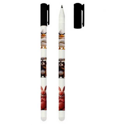 Ручка Пиши-стирай гел. Ф+ "Сердитые звери" 0,5 мм, синяя