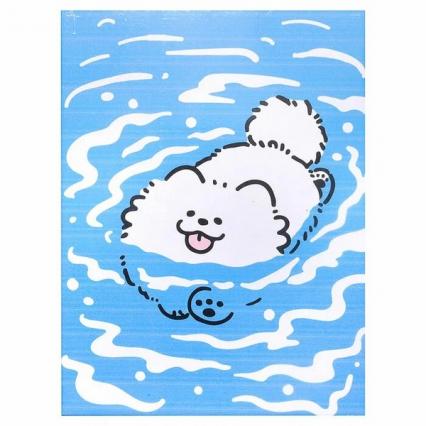 Аппликация помпонами 30*40 см Творческая мастерская "Щенок в воде"