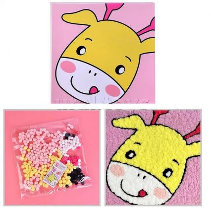 Аппликация помпонами 30*30 см Творческая мастерская "Жирафик"