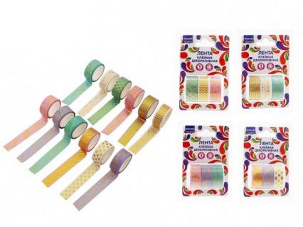 Набор клейкой ленты для декора 3 шт. 1,5 см*3 м Mazari 