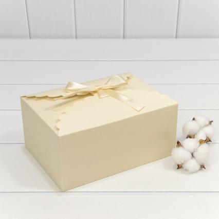 Коробка подар. складная OMG "Бежевый" с лентой, 22*16*10 см