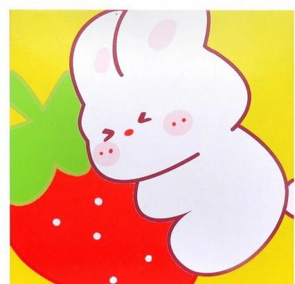 Аппликация помпонами 30*30 см Творческая мастерская "Зайчик с клубничкой"