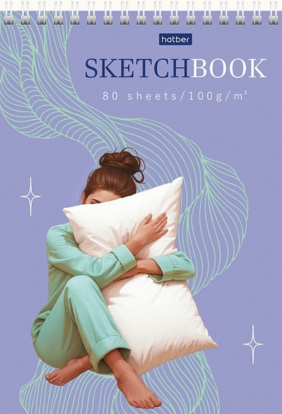 Скетч-бук А5 греб. 80 л. Х "Весь ее Мир" 100 г/м2, жестк. подложка