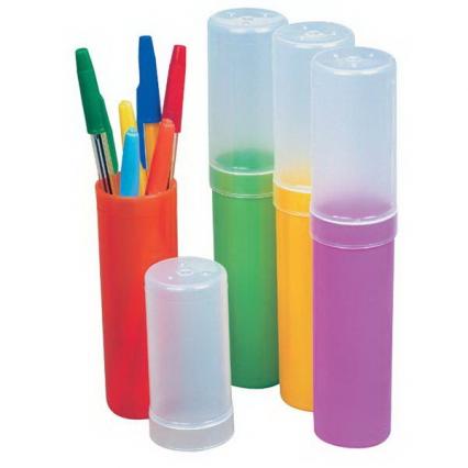 Пенал-тубус пласт. СТАММ прозр./ цветн.