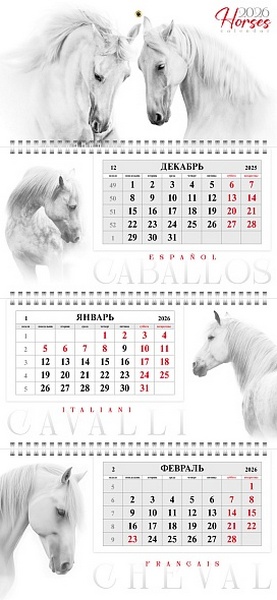 Календарь квартальный 2026 г. 3 бл. 3 гр. Х "Год лошади"