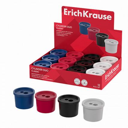 Точилка пласт. 2 отв. с контейнером ЕК "Цилиндр Дуо"